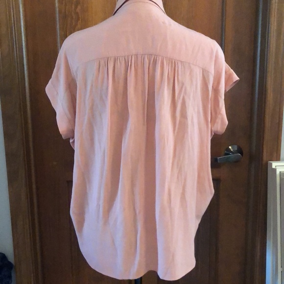 Madewell peach button-down cap-sleeve shirt - Picture 3 of 10